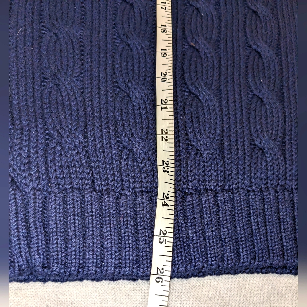 GAP Men's Vintage 90's Navy Cable Knit Sweater Vest - Picture 7 of 8